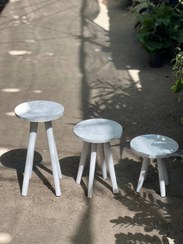 تصویر استند چوبی مجموعه ۳ عددی (سه سایز) رنگ سفید 