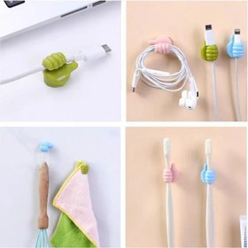 تصویر نگهدارنده کابل رومیزی و دیواری طرح Like Cord Holder Cable Clips Nightstand Desk Wall Management Wire Organizer