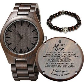 تصویر ساعت چوبی حکاکی شده برای پسر و دوست پسر ، هدیه دیده بان چوبی شخصی برای دوست پسر ، هدیه فارغ التحصیلی از مادر ، از پدر 
