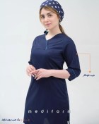 تصویر لباس اتاق عمل سرمه‌ای زنانه مدیفرم مدل Liberta 