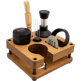 تصویر ست کامل ابزار قهوه گتر 51 میلی متری همراه استند دو طبقه 