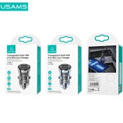 تصویر شارژر فندکی یوسمز CC162 C31 USAMS US-CC162 C31 5V3A Transparent Dual USB Mini Car Charger