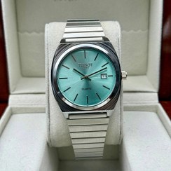 تصویر ساعت مچی مردانه تیسوت بند استیل صفحه آبی 