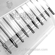 تصویر فرز فرم الماسه ظریف کاری نوک 3 میل ست 10 عددی