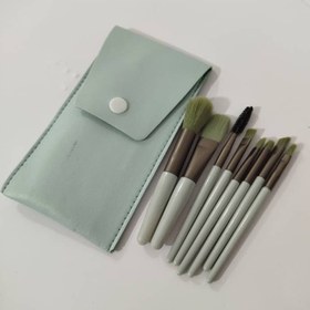 تصویر ست براش ۸ تکه با کیف چرم 083 8-piece brush set with leather bag