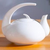 تصویر کتری قوری چای‌ساز سنتی مجموعه SAFIRA PORCELAIN TEAPOT 850 ML WHITE PORJ 05198 آجار ACAR 