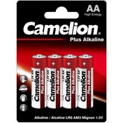 تصویر باتری چهارتایی قلمی پلاس آلکالاین کملیون مدل Camelion Plus Alkaline LR6-BP4 1.5V AA 
