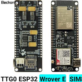 تصویر برد توسعه TTGO دارای هسته وایفای ESP32 Wrover E و Sim800L 