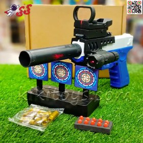 تصویر کلت و تفنگ پوکه پران اسباب بازی با صدا خفه کن و تجهیزات لیزر SOFT BULLET GAN HPS 02 