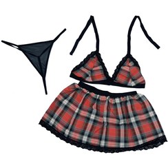 تصویر کاستوم دانش آموزی زنانه ۳ تکه با شورت فری سایز ۳۸ تا ۴۲ کد۰۸۷ ۰۸۷