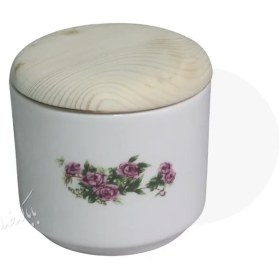 تصویر قندان درب دار مدل گل قرمزی 