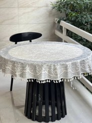 تصویر رومیزی ضد لک مخمل کوبیده - گِرد tablecloth