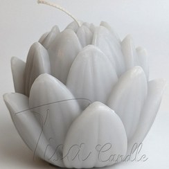 تصویر شمع دکوری گل لوتوس شمع مینیمال دستساز گل لوتوس