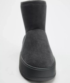 تصویر نیم بوت زنانه زارا FAUX FUR PLATFORM ANKLE BOOTS 