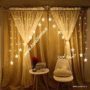 تصویر ریسه ال ای دی پرده ستاره ای و قلبی 