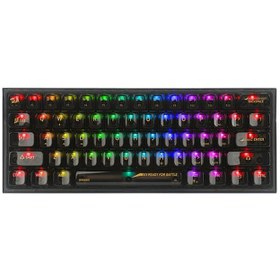 تصویر کیبورد گیمینگ ردراگون مدل K617 CTB RGB با سیم مشکی 