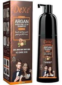 تصویر شامپو رنگ موی آرگان سریع قهوه‌ای تیره ۴۲۰ میلی‌لیتر برند dexe Argan Speedy Hair Color Shampoo Dark Brown 420 ML