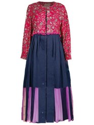 تصویر مانتو زنانه گره استایل مدل پری قصه رنگ صورتی 