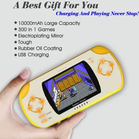 تصویر کنسول بازی دستی و پاوربانک بلولری مدل GP01 pocket game power bank blulory