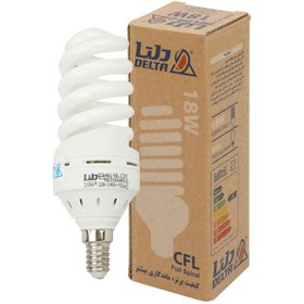 تصویر لامپ کم مصرف دلتا Delta Full Spiral E14 18W Delta E14 18W CFL Full Spiral Lamp