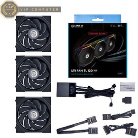 تصویر فن کیس لیان لی Fan TL120 RGB BLACK بسته 3 عددی 