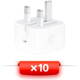 تصویر پک 10 عددی آداپتور 20 وات اپل B/A Apple 20W Power Adapter BA