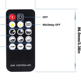 تصویر کنترل کننده دیمر LED تک رنگ 30A با ریموت RF 