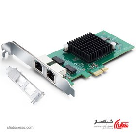 تصویر کارت شبکه گیگابیت دو پورت PCI-E اینتل intel 82576-2T 