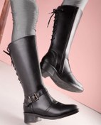 تصویر بوت زنانه چرم پشت بندی کد yar205 سایز ۳۷ تا ۴۰ - مشکی / Bot zanane charm cod yar205 siz 37-40