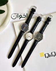 تصویر ساعت مچی زنانه کیو اند کیو با بند چرمی 