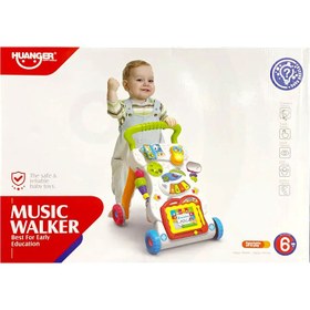 تصویر واکر موزیکال با تخته آهنربایی هانگر مدل HE801 baby walker code:HE0801