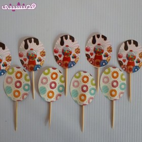 تصویر بسته 10 عددی خلال فینگر فود جشن و تولد تم آبنباتی و دونات 