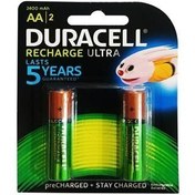 تصویر باتری دوتایی قلمی شارژی Duracell Recharge Ultra 1.2V AA 2400mAh Duracell Recharge 2400mAh