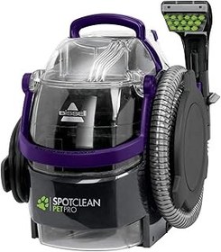 تصویر Bissell Spotclean Pet Pro | تمیز کننده فرش قابل حمل 750W | لکه ها ، لکه ها و ظروف حیوانات خانگی را از بین می برد | شامل PET Stain Trapper Tool | فرش ، اثاثه یا لوازم داخلی و ماشین را تمیز می کند | 15588 | 2.8L | سیاه/بنفش Bissell SpotClean Pet Pro | 750W Portable Carpet Cleaner | Removes Spills, Stains and Pet Messes | includes Pet Stain Trapper Tool | Cleans Carpets, Upholstery &amp; Car | 15588 | 2.8L | Black/Purple