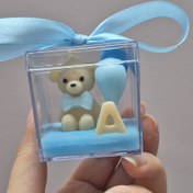 تصویر گیفت تدی با حروف اول اسم همراه با جعبه پلکسی 