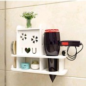 تصویر شلف دیواری جا سشوار مدل گلبرگ با ورق محکم و ضد آب 