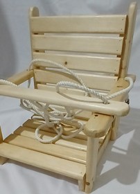 تصویر تاب چوبی کودک مدل دسته دار چوب روسی(خرید مستقیم از تولیدکننده) childrens wooden swing model with russian wooden handle