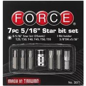 تصویر سری بیت ستاره ای 7 عددی با بیت هولدر 3/8 درایو مدل F3071 برند FORCE 