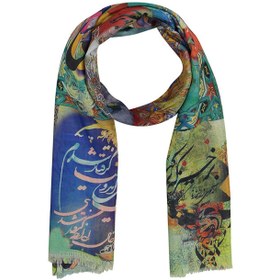 تصویر شال نخی زنانه طرح خطاطی کد 03 Women Shawl Khatati Code 03