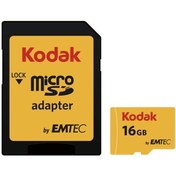 تصویر کارت حافظه microSDHC امتک کداک کلاس 10 استاندارد UHS-I U1 سرعت 85MBps 580X همراه با آداپتور SD ظرفیت 16 گیگابایت 