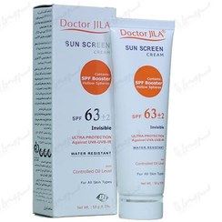 تصویر کرم ضد آفتاب دکتر ژیلا SPF63 بی رنگ Doctr jila Sun Screen cream SPF 63 invisible