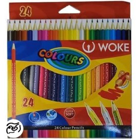 تصویر مداد رنگی ۲۴ رنگ وک (WOKE) مدل سه گوش 