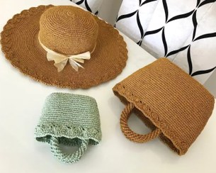 تصویر کیف رافیای حجمی بزرگ Crochet bag