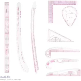 تصویر خط کش همه کاره خیاطی 9 تایی 
