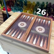 تصویر تخته نرد و شطرنج ام دی اف طرح مرمر کد 26 MDF backgammon and chess 26