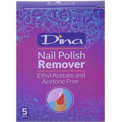 تصویر پد لاک پاک کن دینا مدل Flower – Dina Flower Polish Nail Remover Pad – Pack of 8 