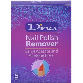 تصویر پد لاک پاک کن دینا مدل Flower – Dina Flower Polish Nail Remover Pad – Pack of 8 