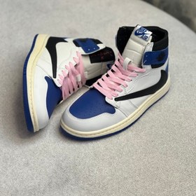 تصویر کتونی Air jordan x Travis آبی سفید Air jordan x Travis scott