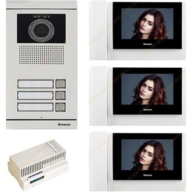 تصویر پکیج 3 واحدی آیفون تصویری سیماران مدل HS-78M100-WIFI 