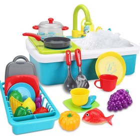 تصویر سینک ظرفشویی پمپاژ آب همراه اجاق گاز سایز بزرگ KITCHEN SINK TOY ITEM NO _ 35385